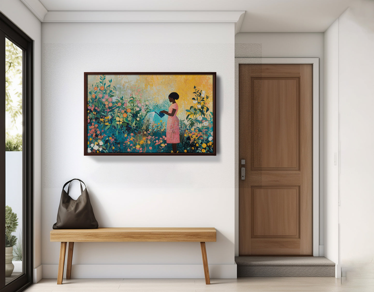Black Girl Reading Garden Black children wall art view 35