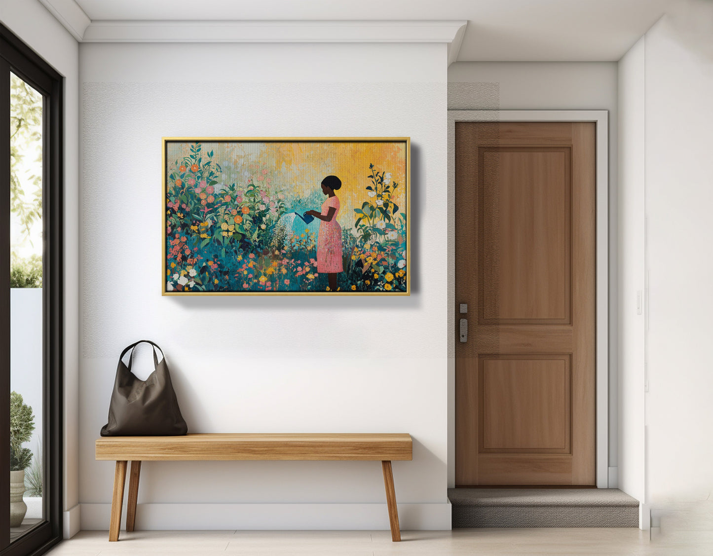 Black Girl Reading Garden Black children wall art view 41
