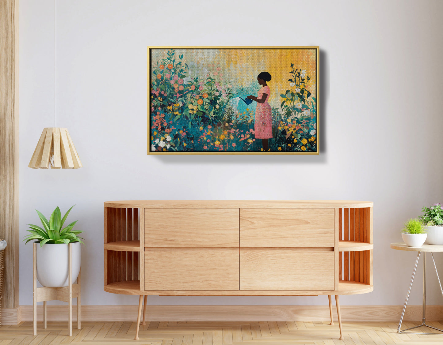 Black Girl Reading Garden Black children wall art view 38