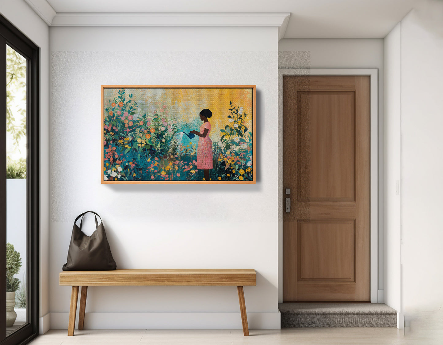 Black Girl Reading Garden Black children wall art view 47