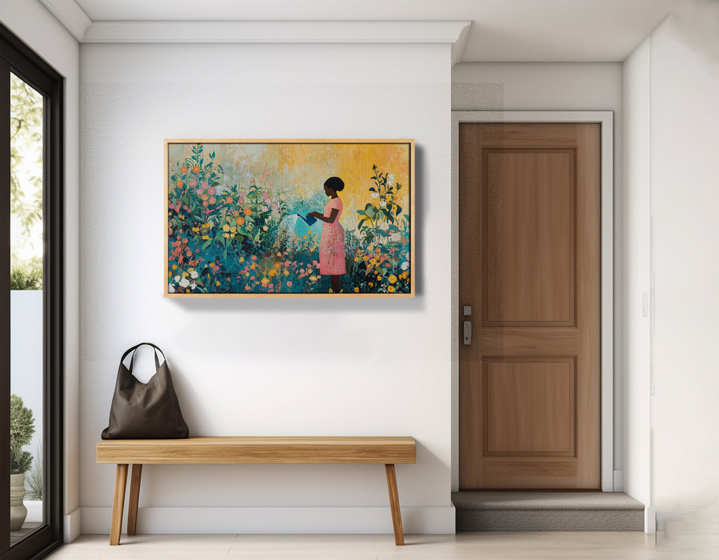 Black Girl Reading Garden Black children wall art view 53
