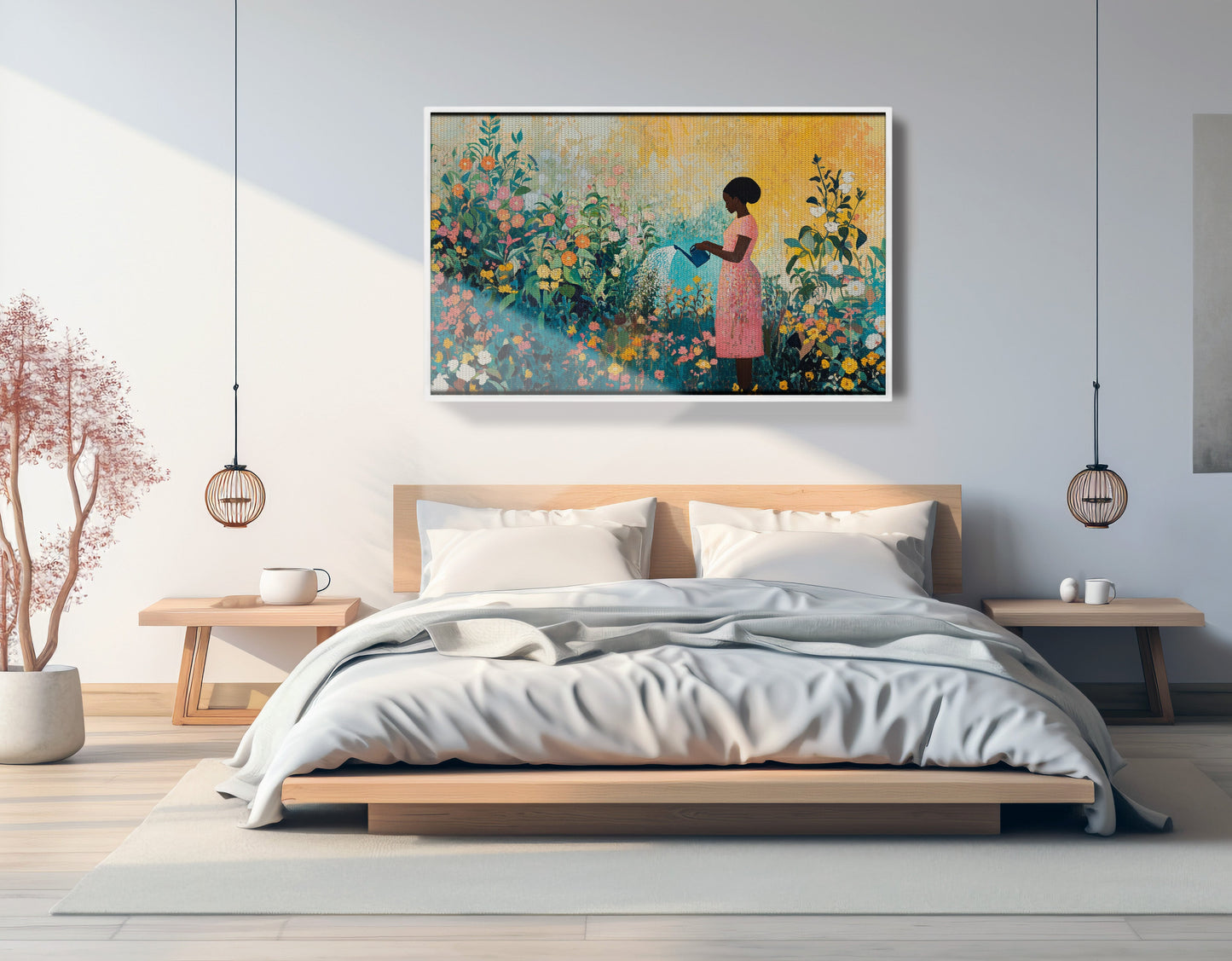 Black Girl Reading Garden Black children wall art view 63