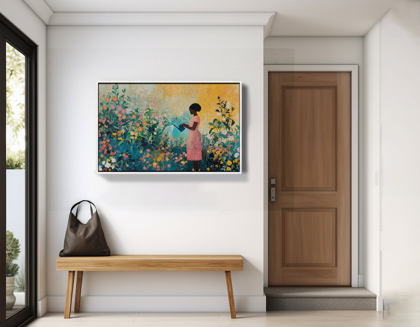 Black Girl Reading Garden Black children wall art view 65