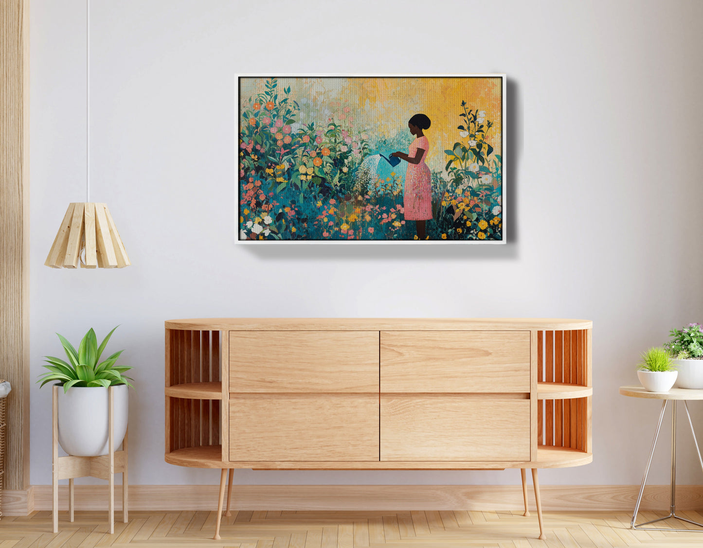 Black Girl Reading Garden Black children wall art view 62