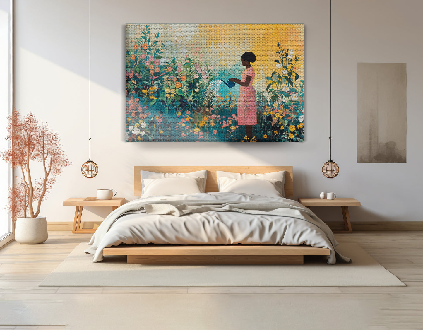 Black Girl Reading Garden Black children wall art view 15