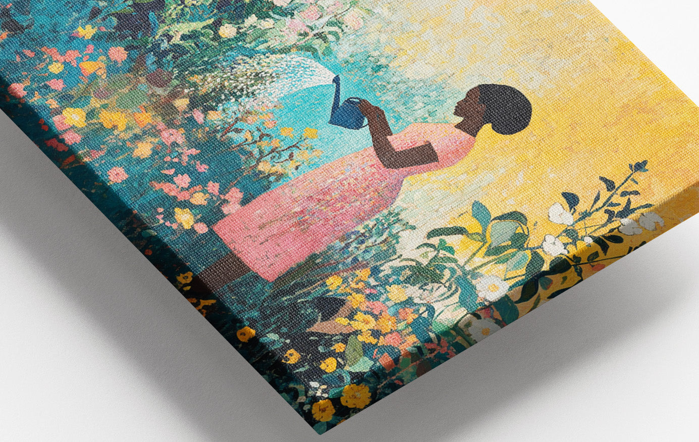Black Girl Reading Garden Black children wall art view 16