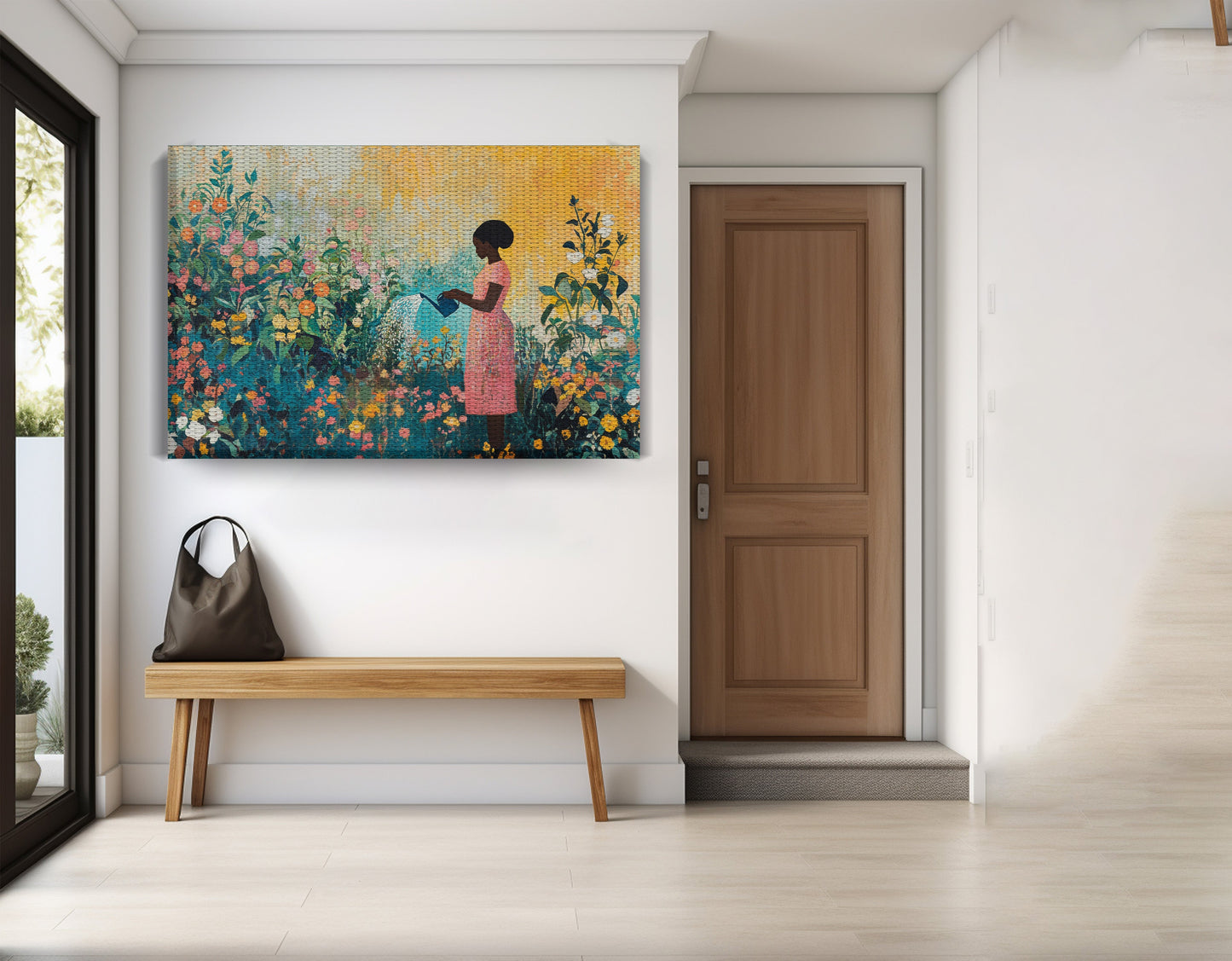Black Girl Reading Garden Black children wall art view 17