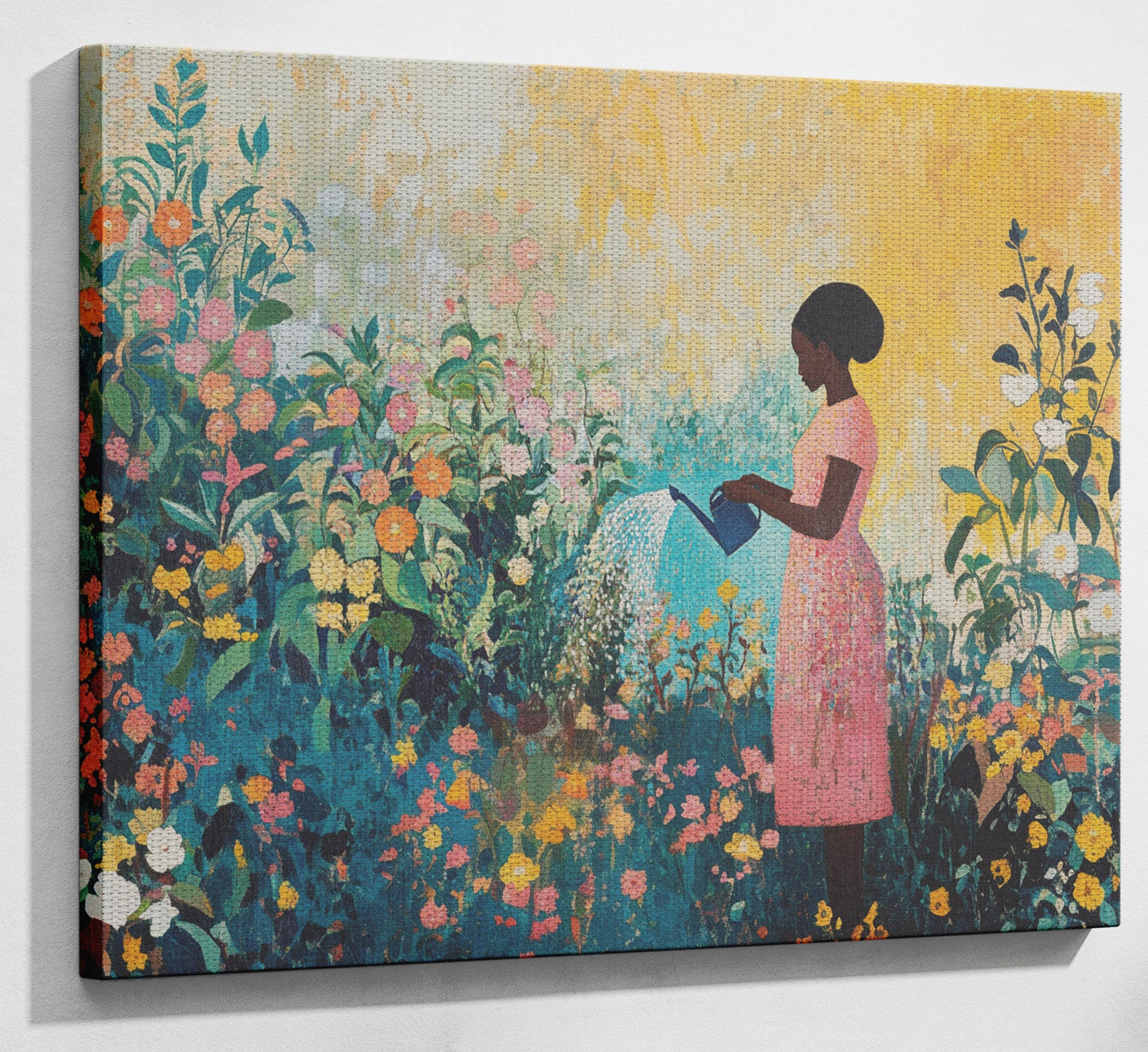Black Girl Reading Garden Black children wall art view 13