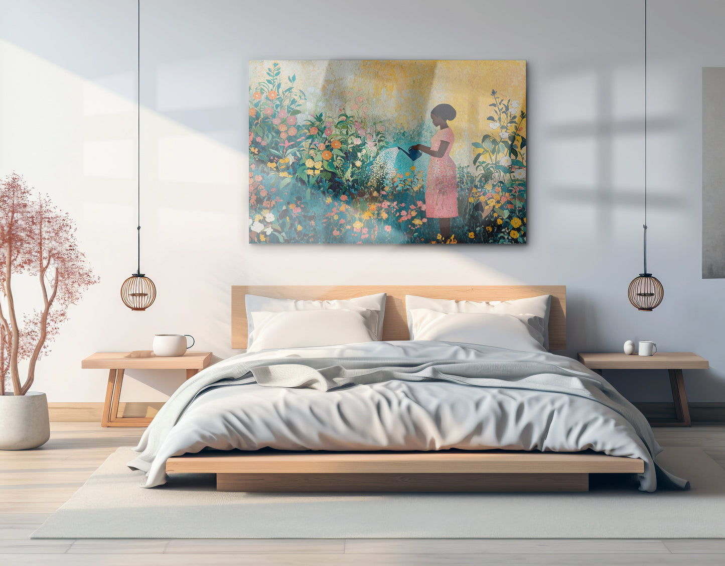 Black Girl Reading Garden Black children wall art view 21