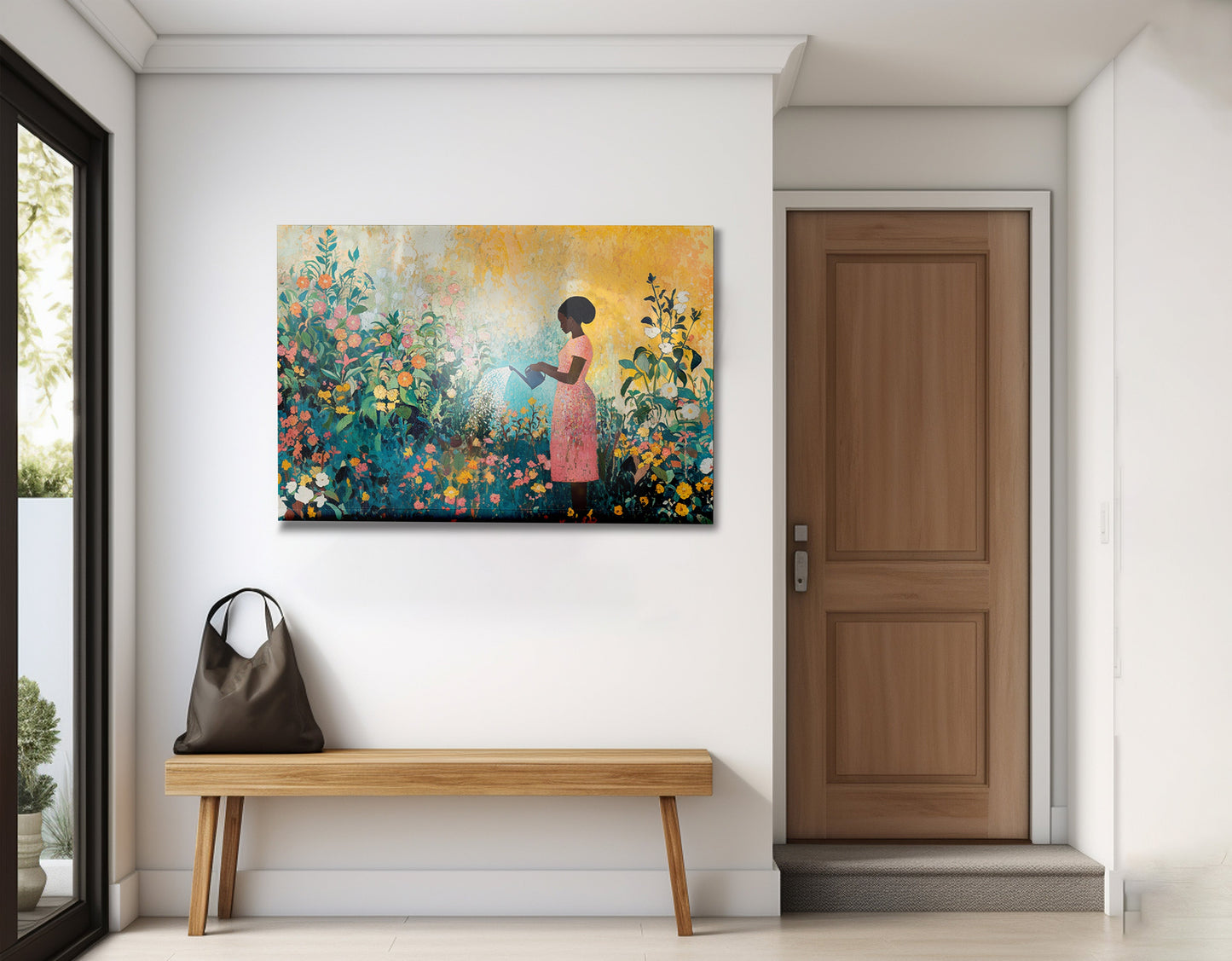 Black Girl Reading Garden Black children wall art view 23
