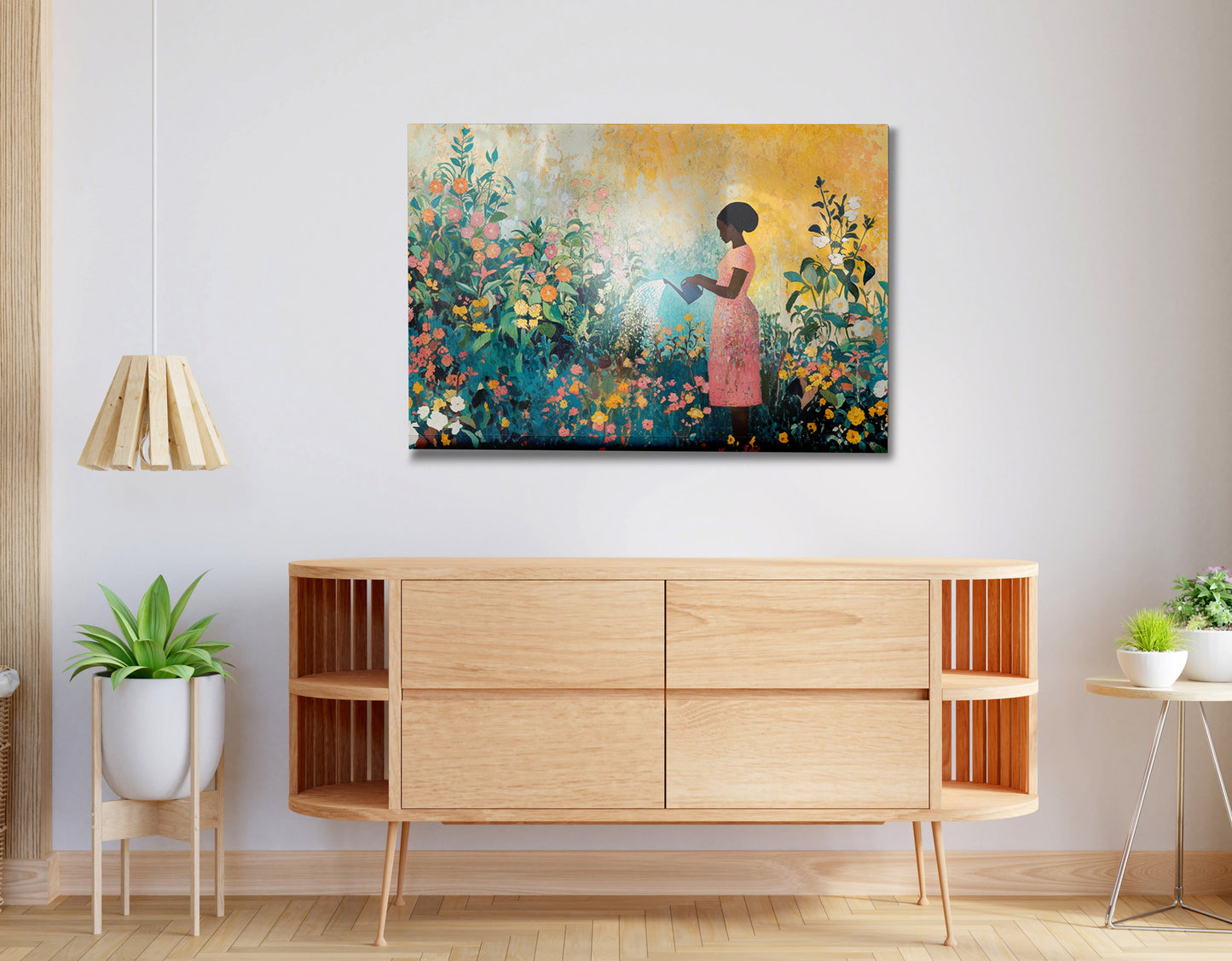 Black Girl Reading Garden Black children wall art view 20