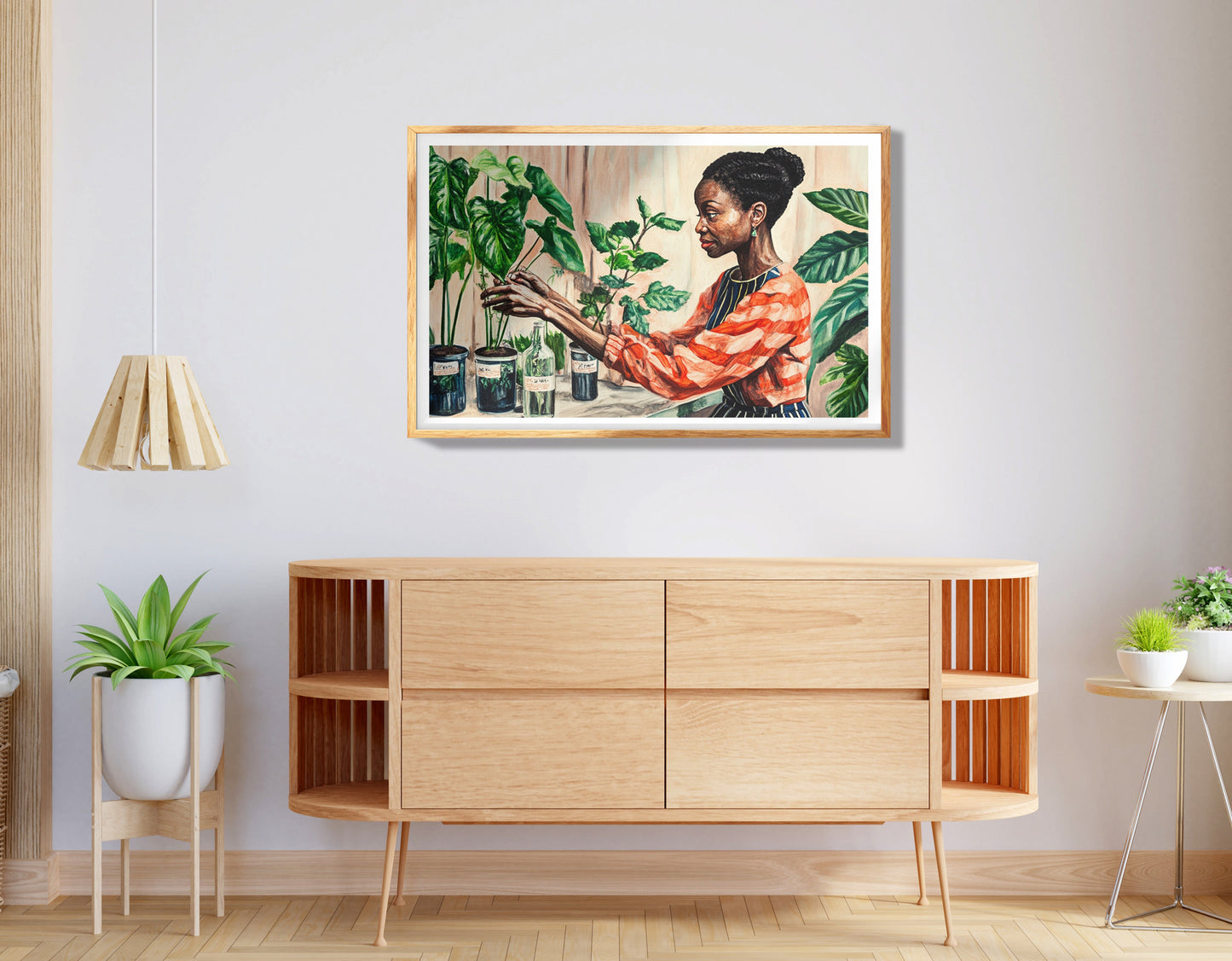 Black Woman Floral Meditation African American wall art view 74