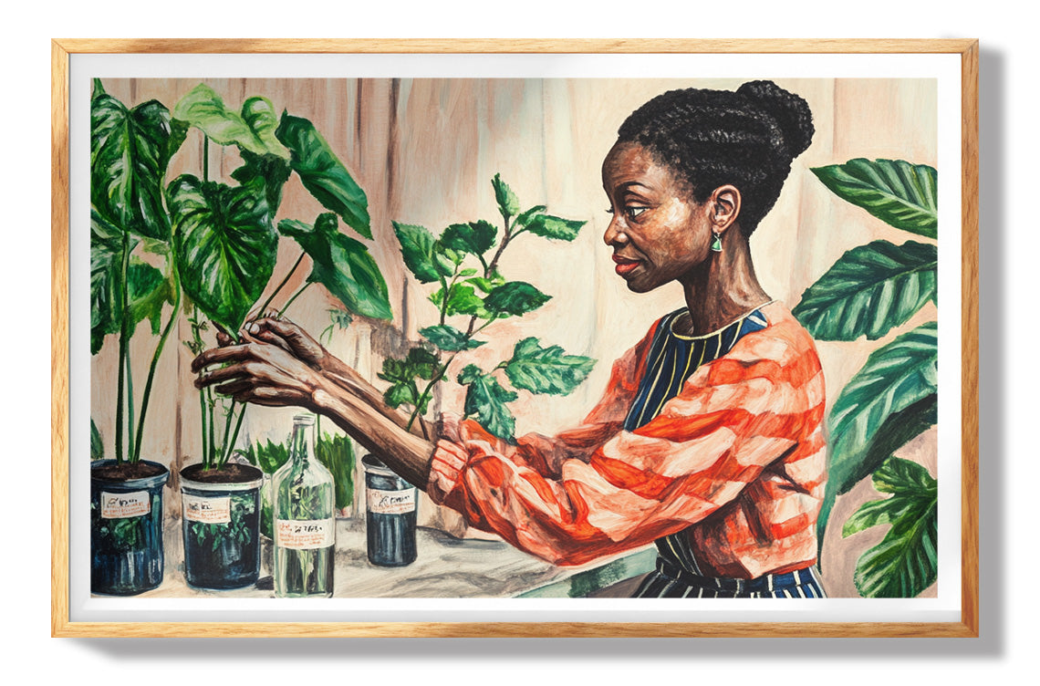 Black Woman Floral Meditation African American wall art view 73