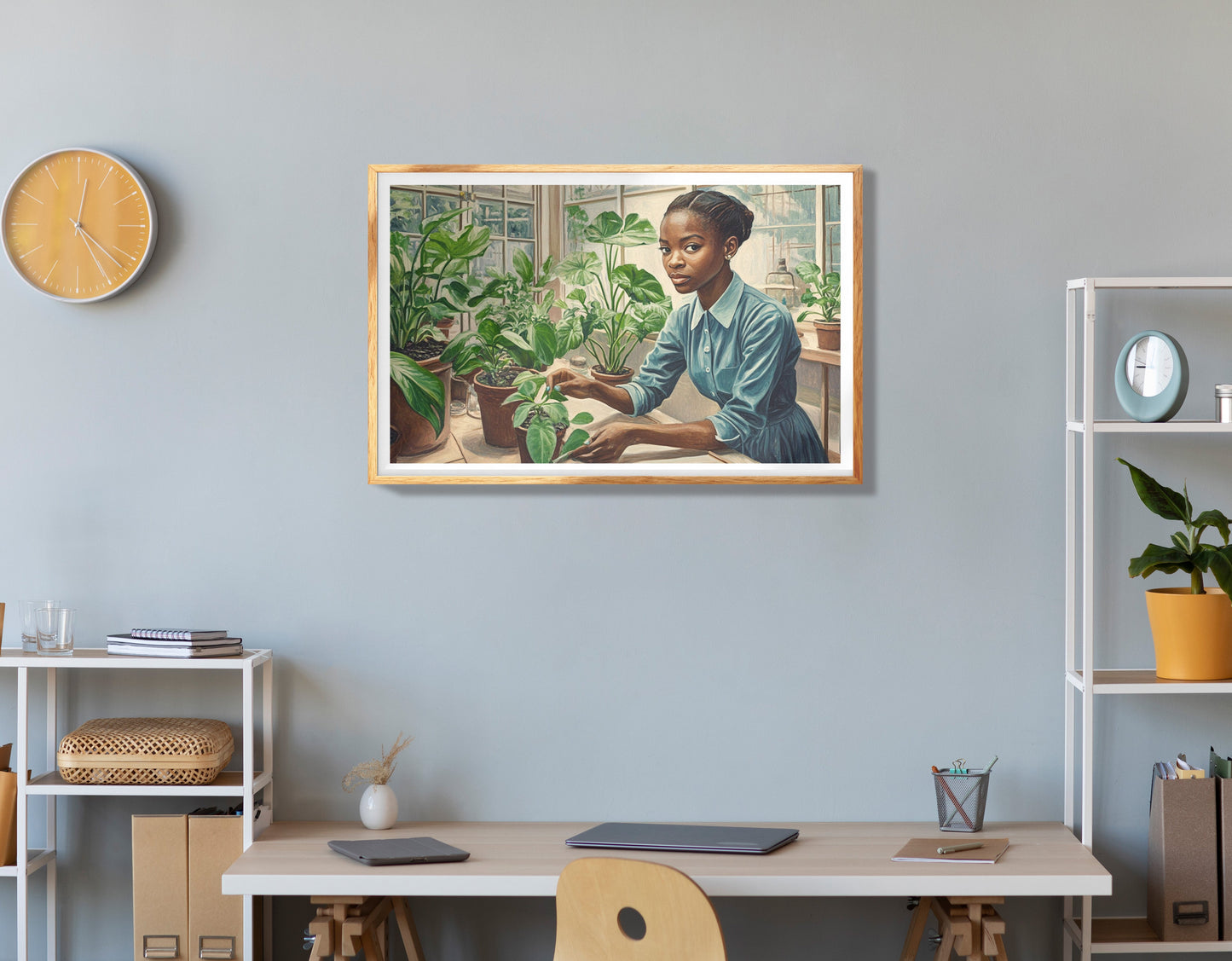 Black Girl Reading Garden Black children wall art view 78
