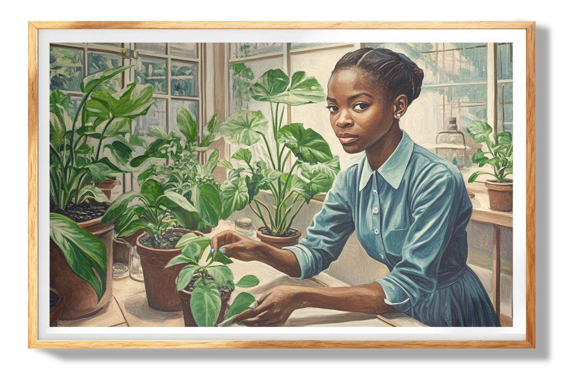 Black Girl Reading Garden Black children wall art view 73