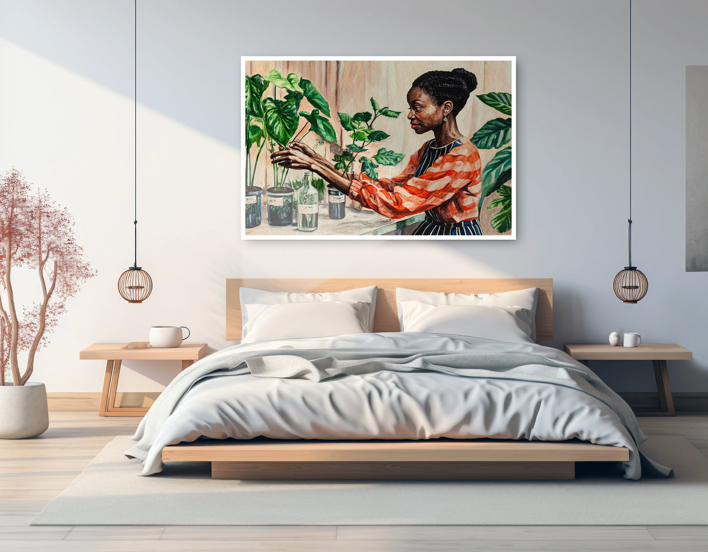 Black Woman Plant Lover African American wall art artwork view