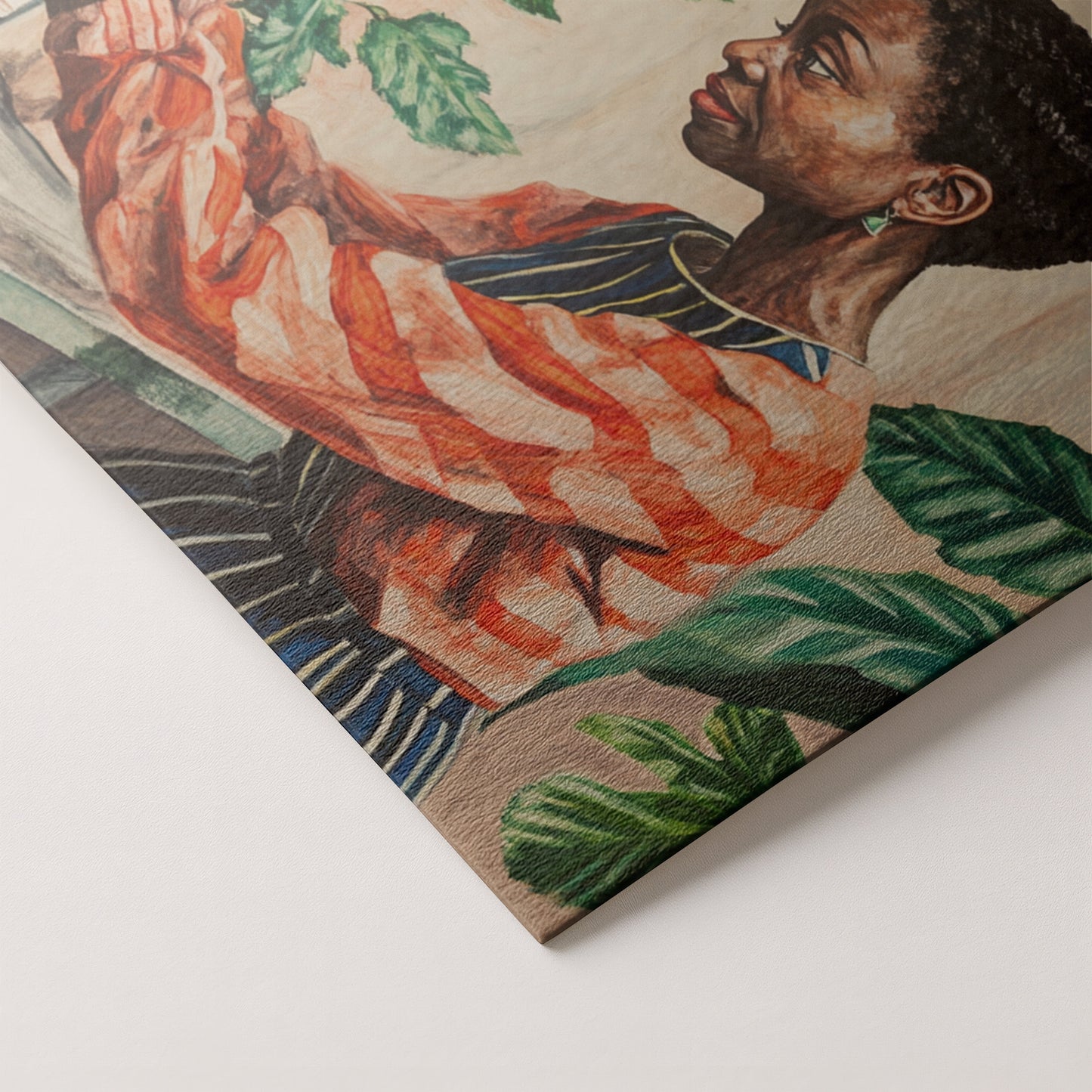 Black Woman Plant Lover African American wall art artwork by MoomZee Artwork