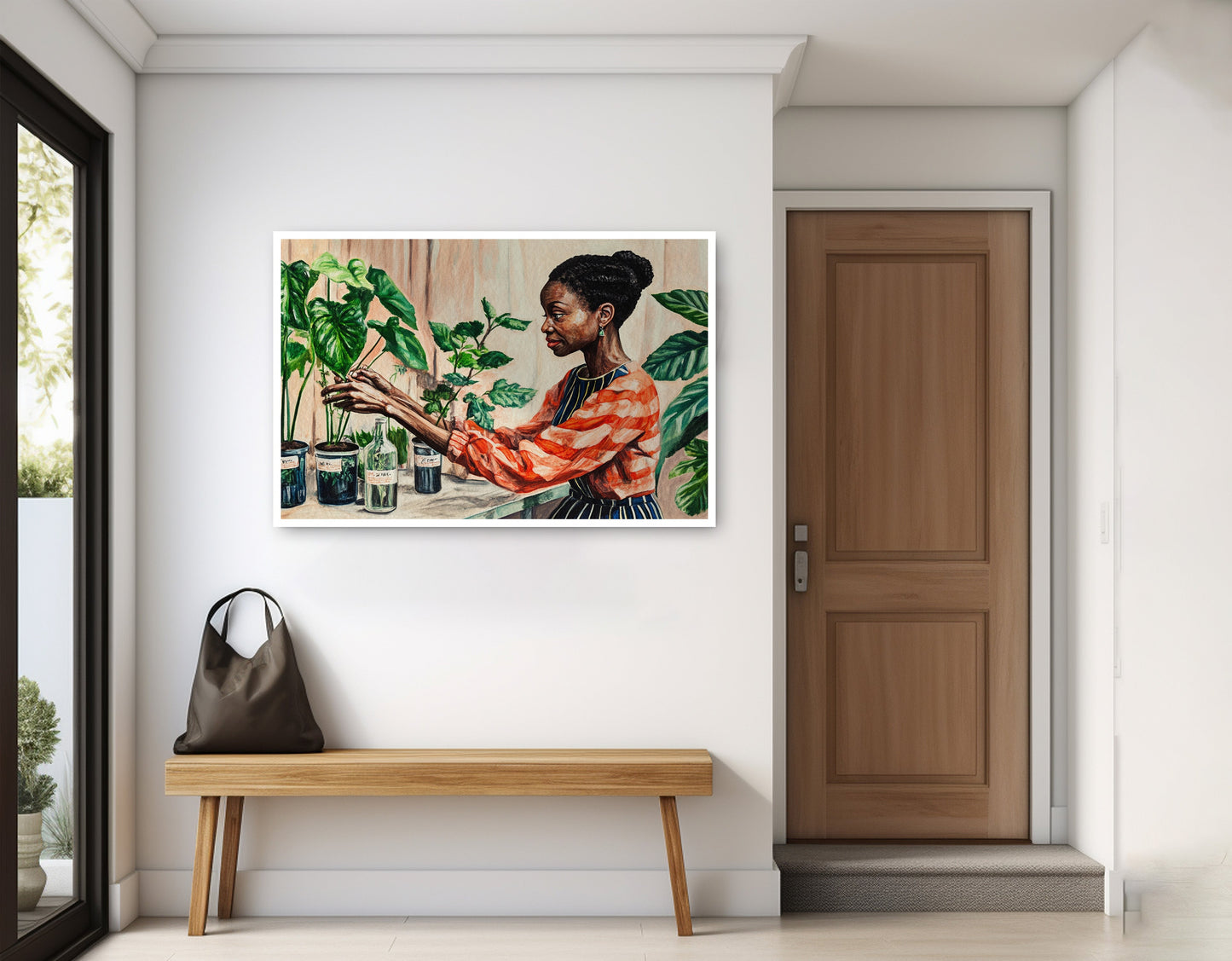 Black Woman Plant Lover African American wall art home decor view