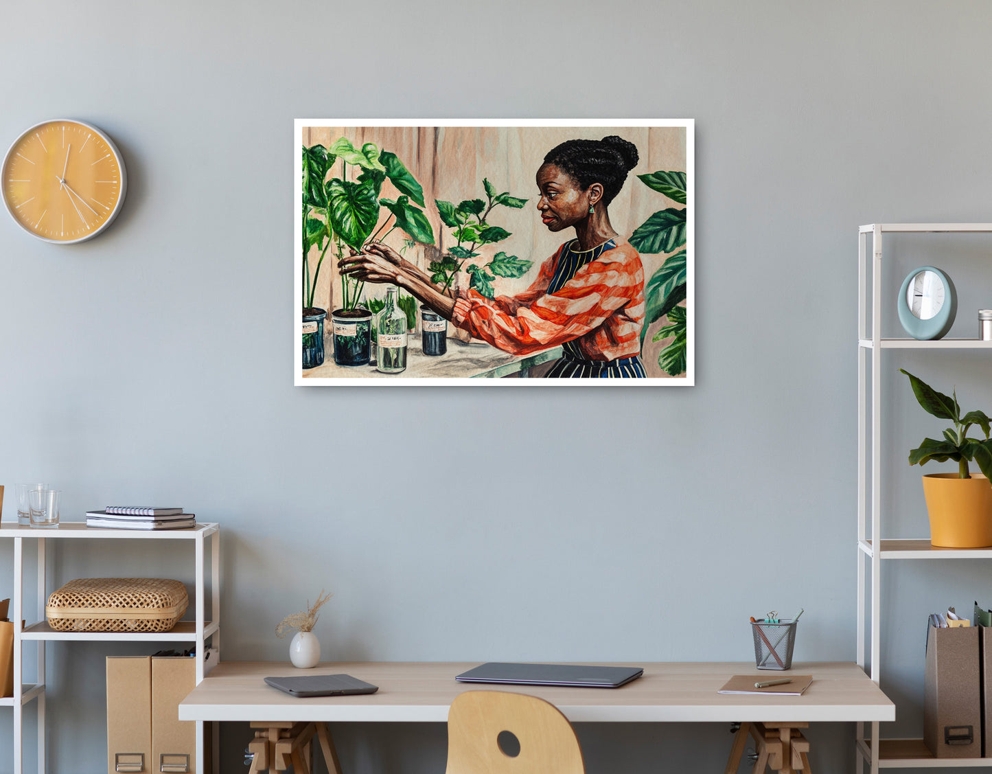 Black Woman Plant Lover African American wall art print view