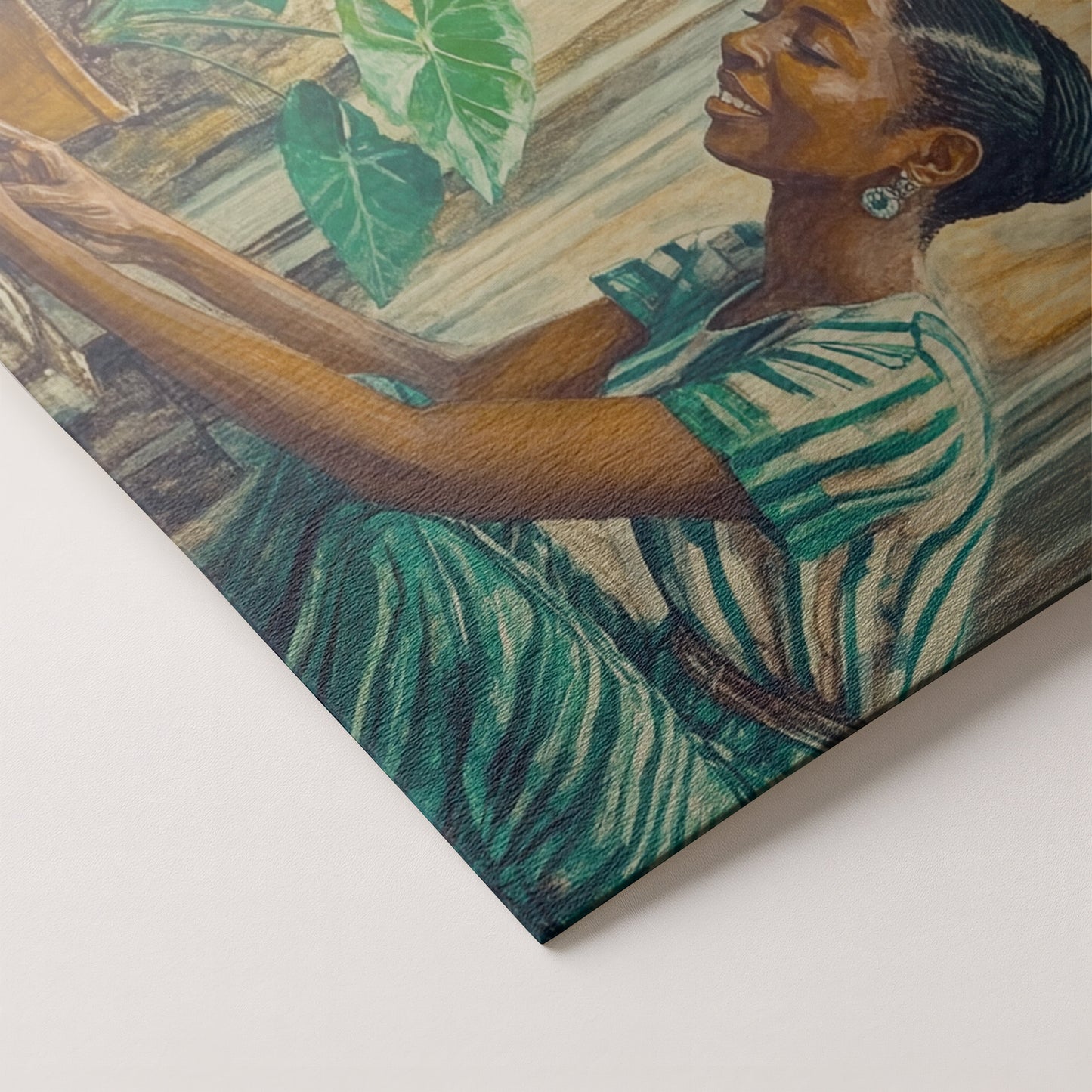 Black Woman Indoor Garden African American wall art artwork by MoomZee Artwork