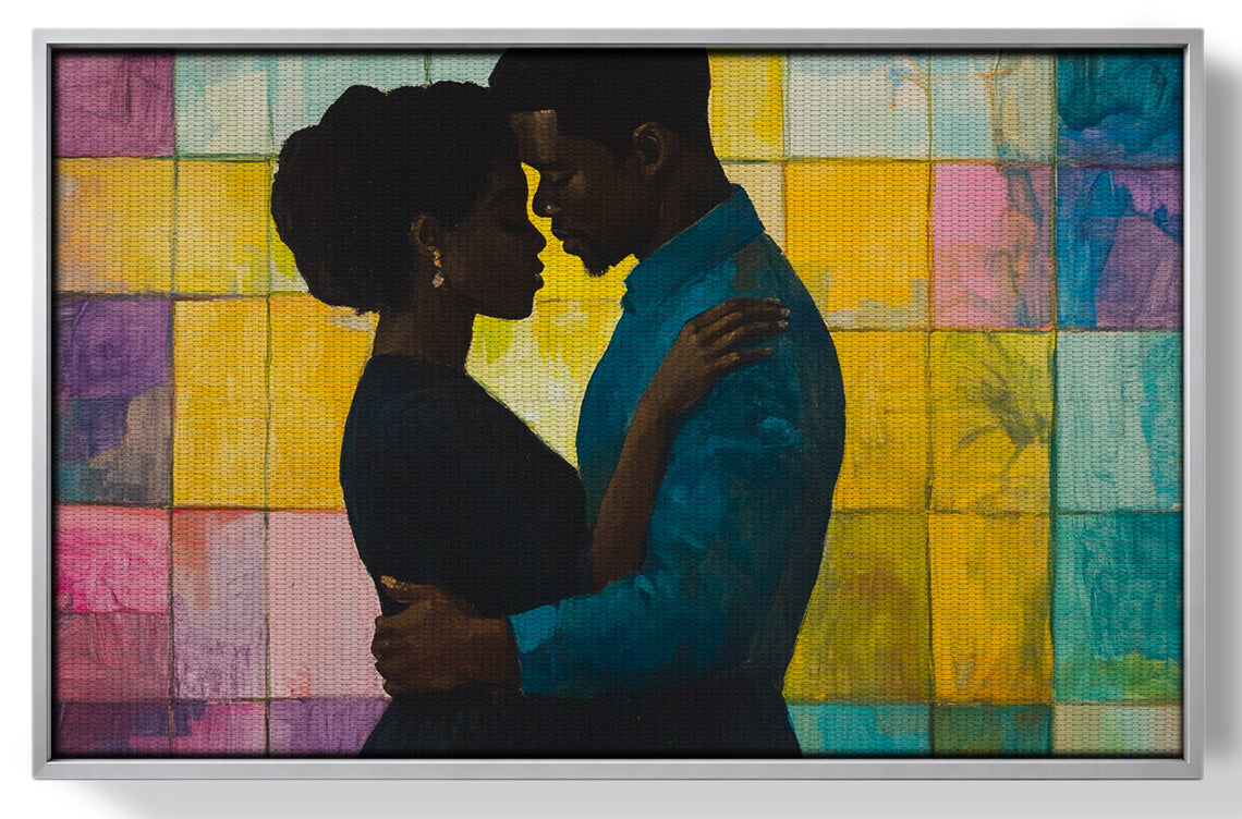 Black Couple Stained Glass Black love wall art view 55