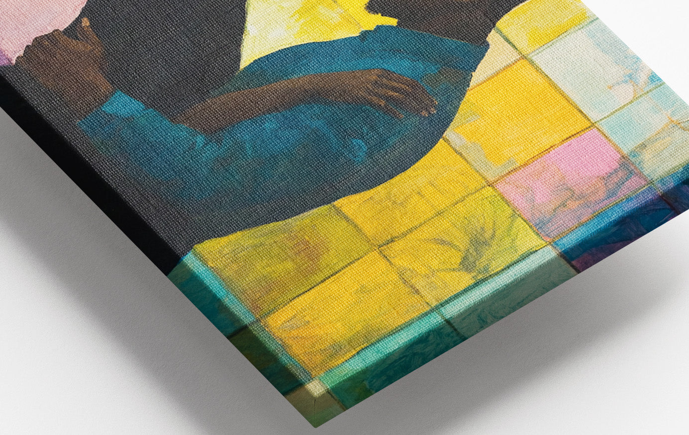 Black Couple Stained Glass Black love wall art view 16