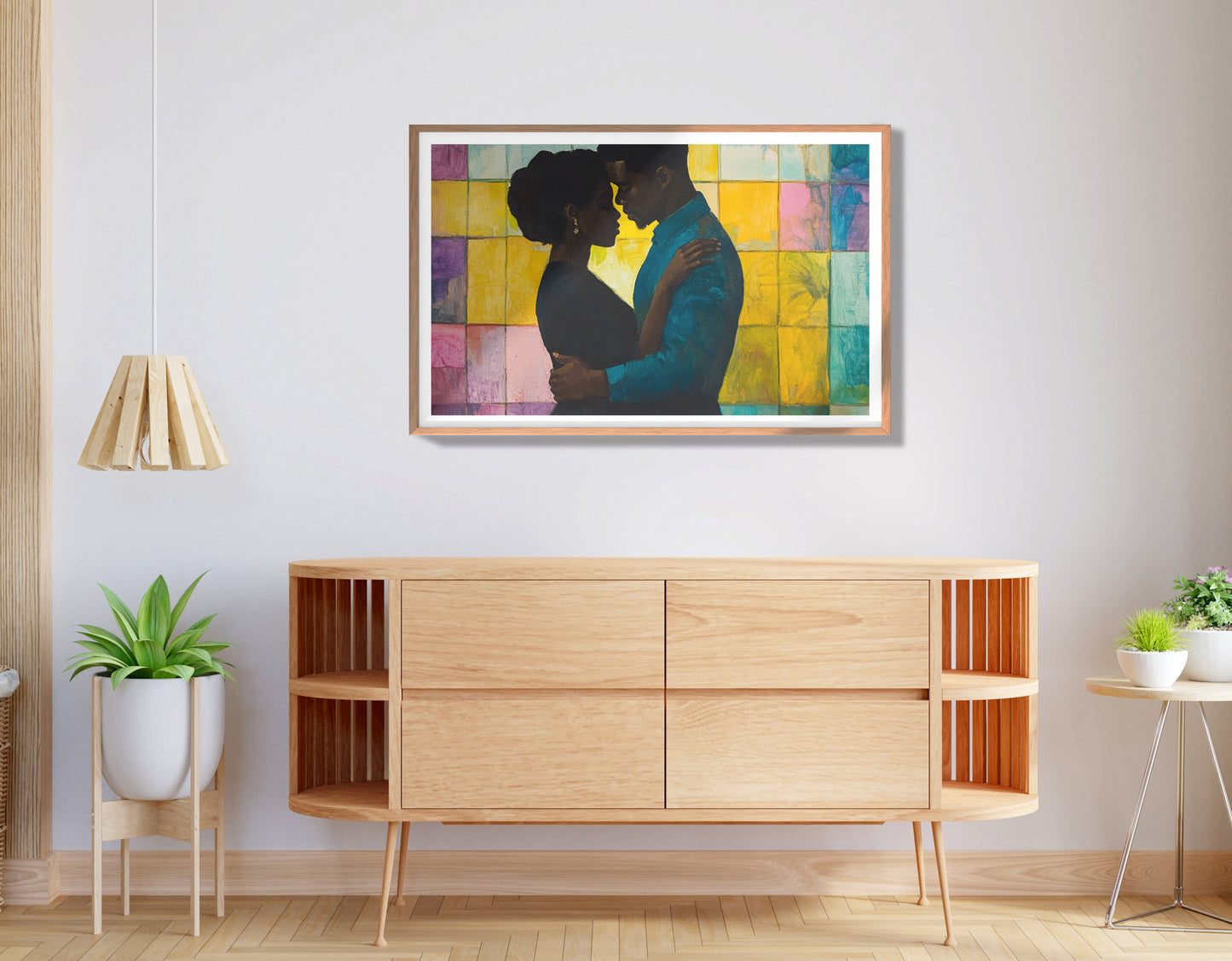 Black Couple Stained Glass Black love wall art view 80