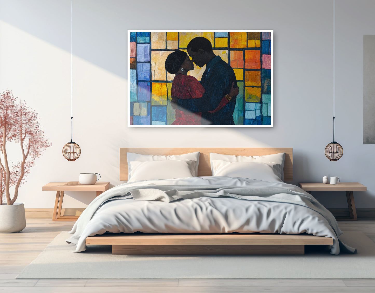 Black Family Stained Glass Black family wall art artwork view