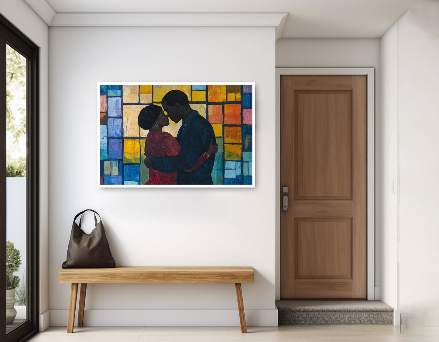 Black Family Stained Glass Black family wall art home decor view