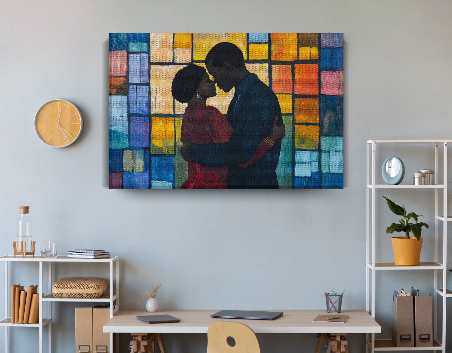 Black Family Stained Glass Black family wall art view 18