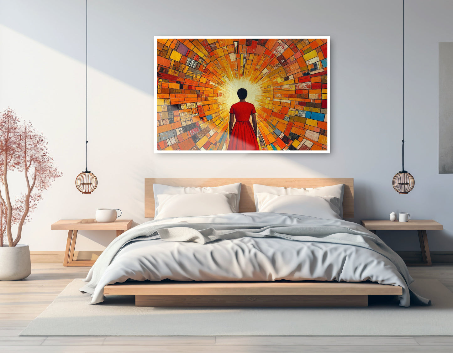 Black Girl Sunburst Black children wall art artwork view