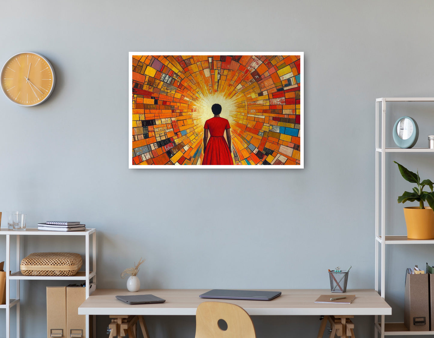Black Girl Sunburst Black children wall art print view