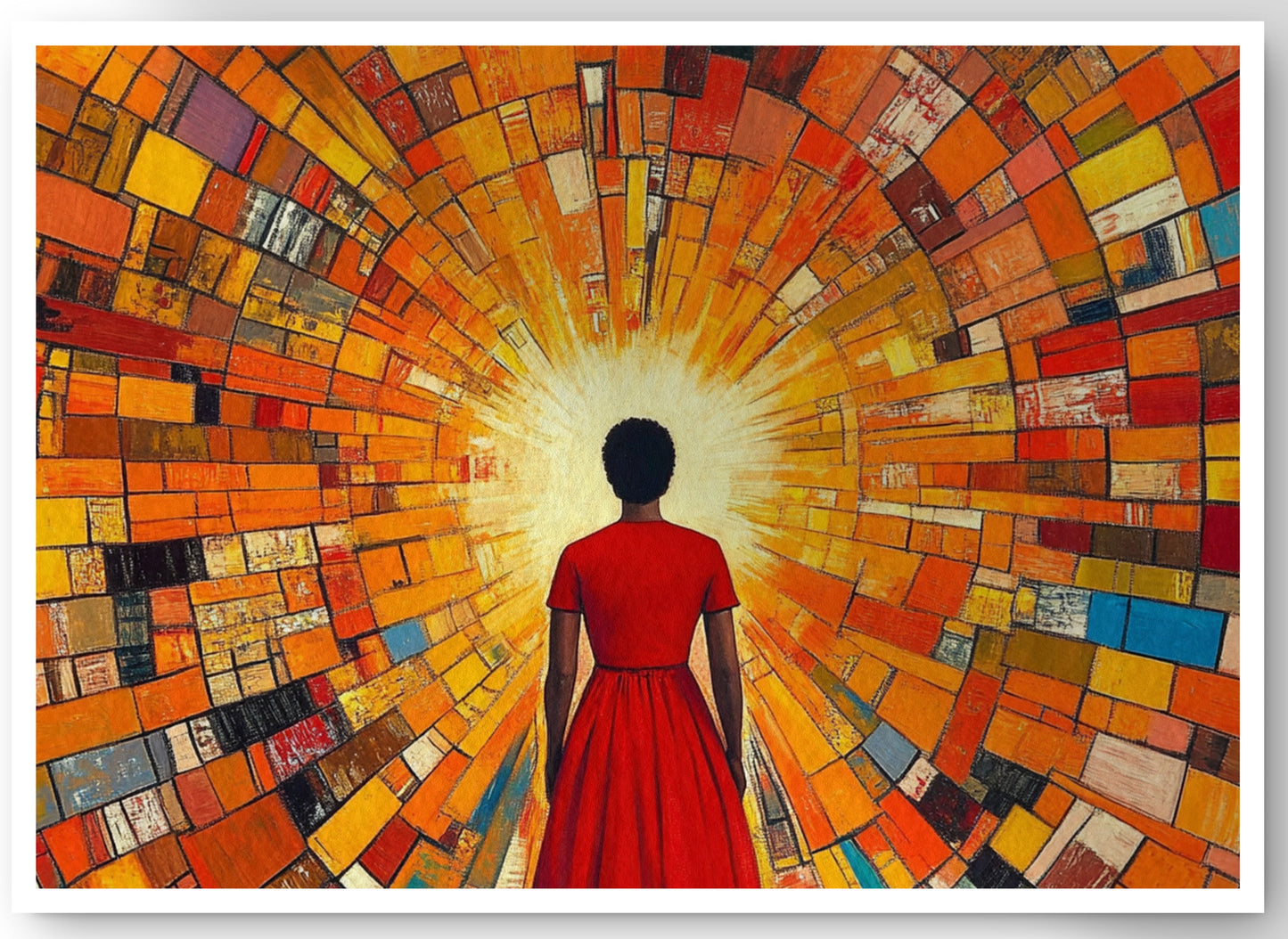 Black Girl Sunburst Black children wall art canvas print by MoomZee Artwork
