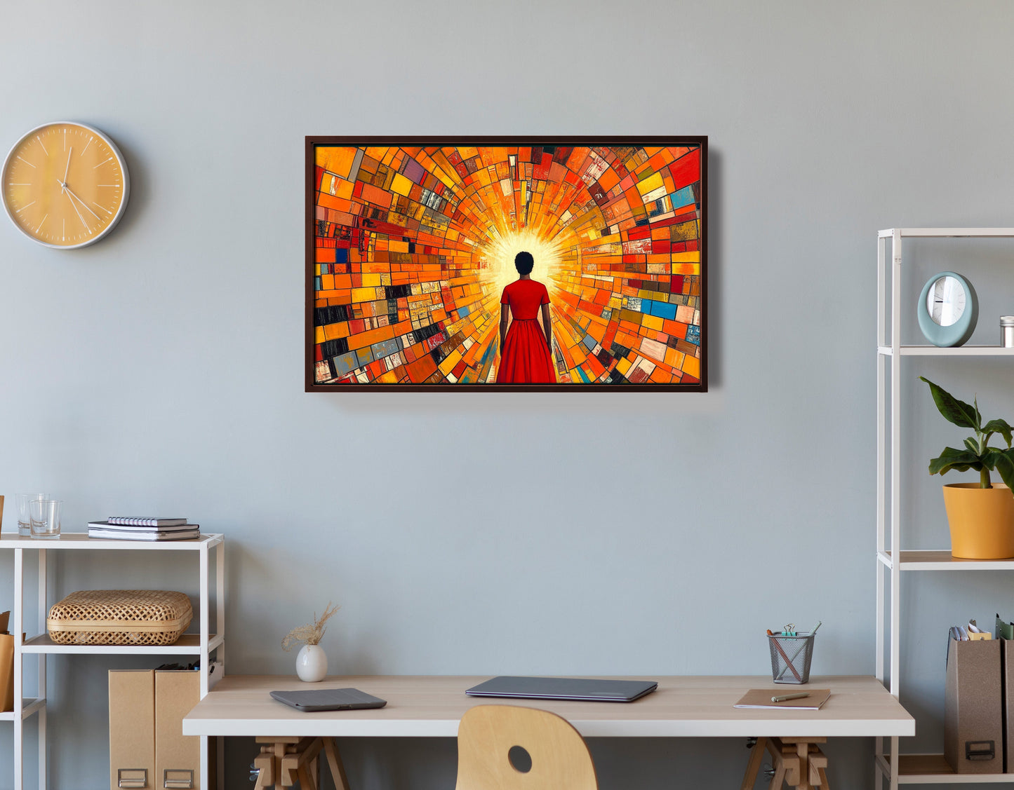 Black Girl Sunburst Black children wall art view 36