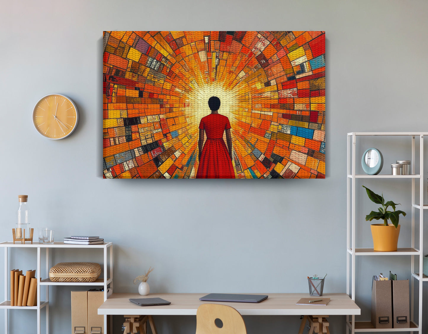 Black Girl Sunburst Black children wall art view 18