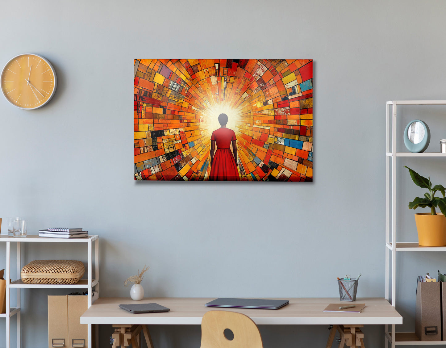 Black Girl Sunburst Black children wall art view 24