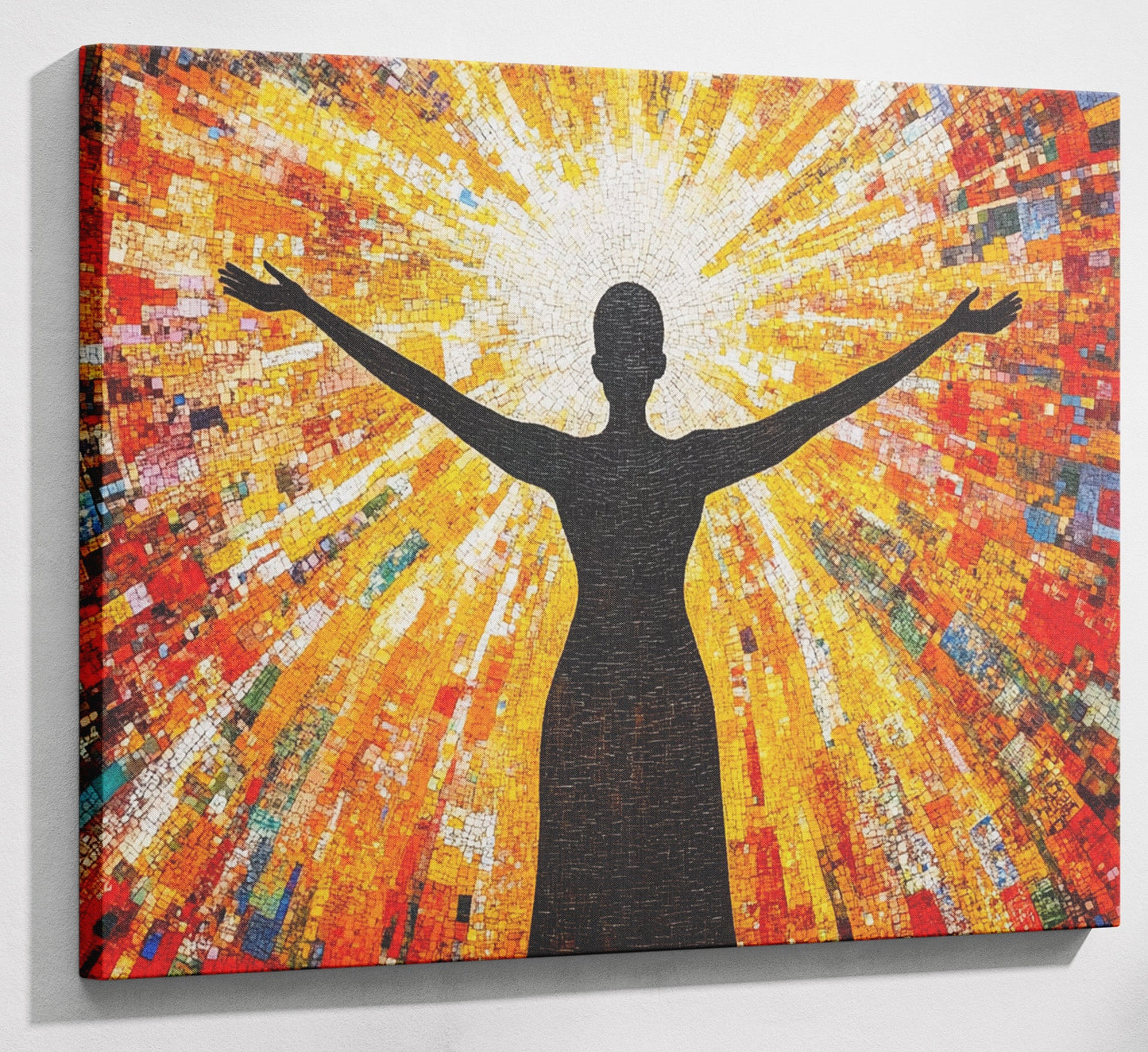 Black Woman Radiant Sun African American wall art canvas print with visible wall art format