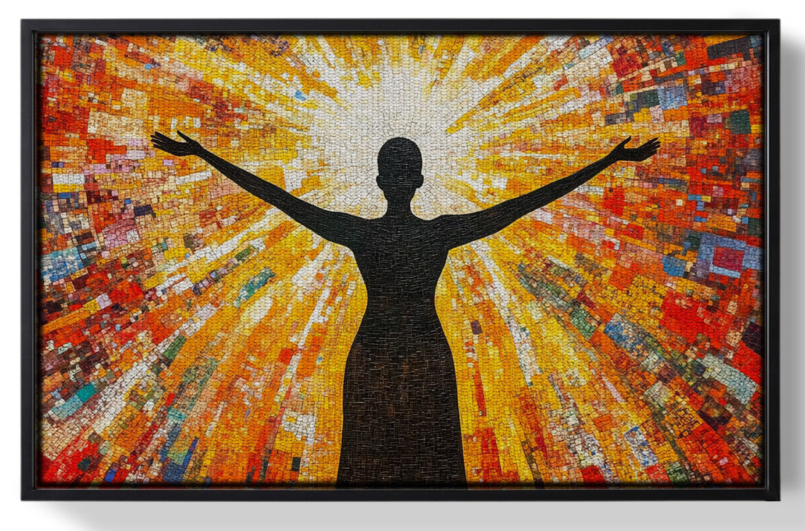 Framed Black Woman Radiant Sun African American wall art for home decor