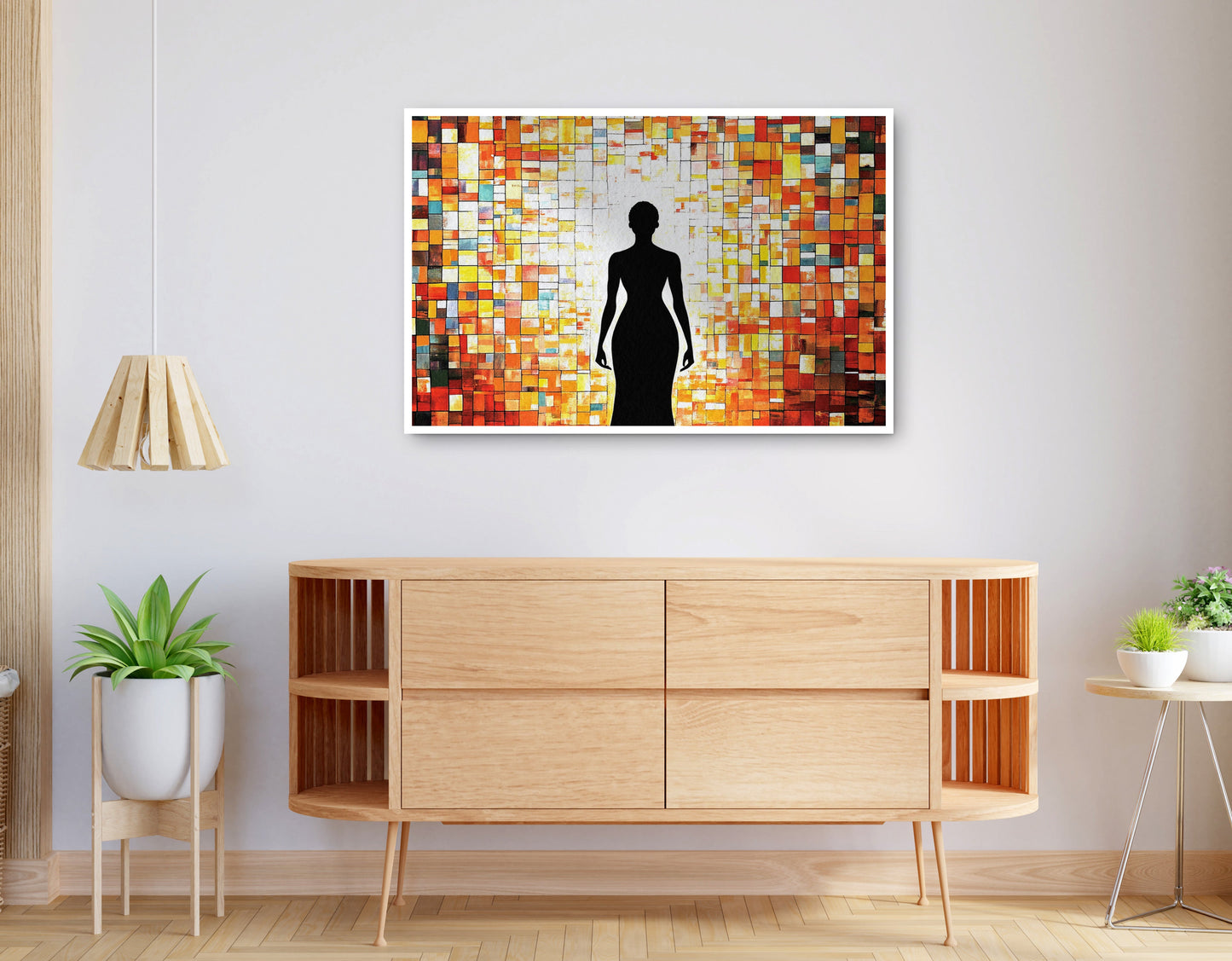 Alternate view of Black Woman Stained Glass African American wall art canvas print