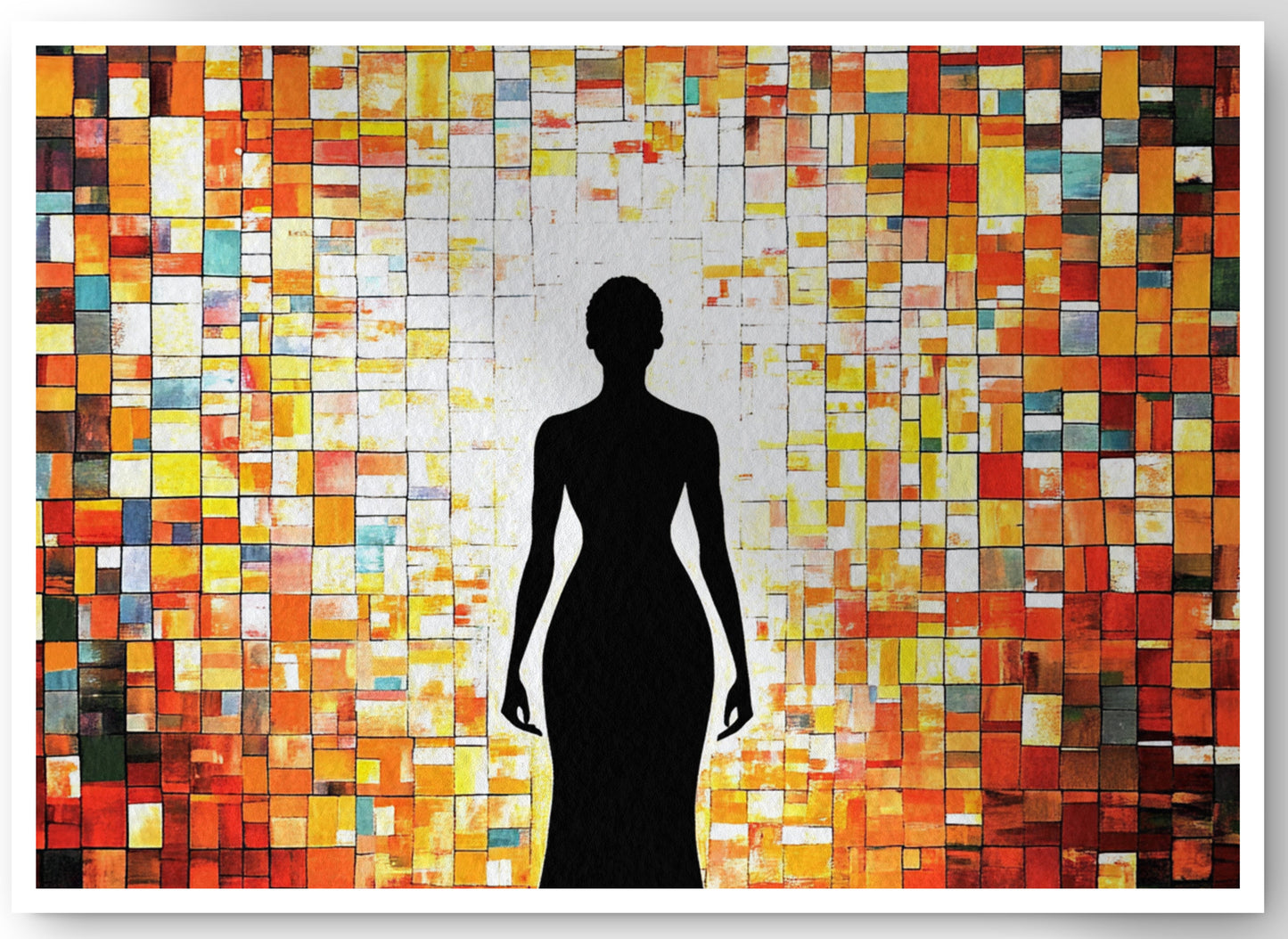 Black Woman Stained Glass African American wall art canvas print by MoomZee Artwork