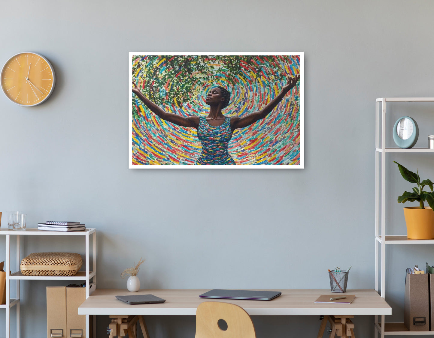 Black Woman Colorful Abstract African American wall art print view
