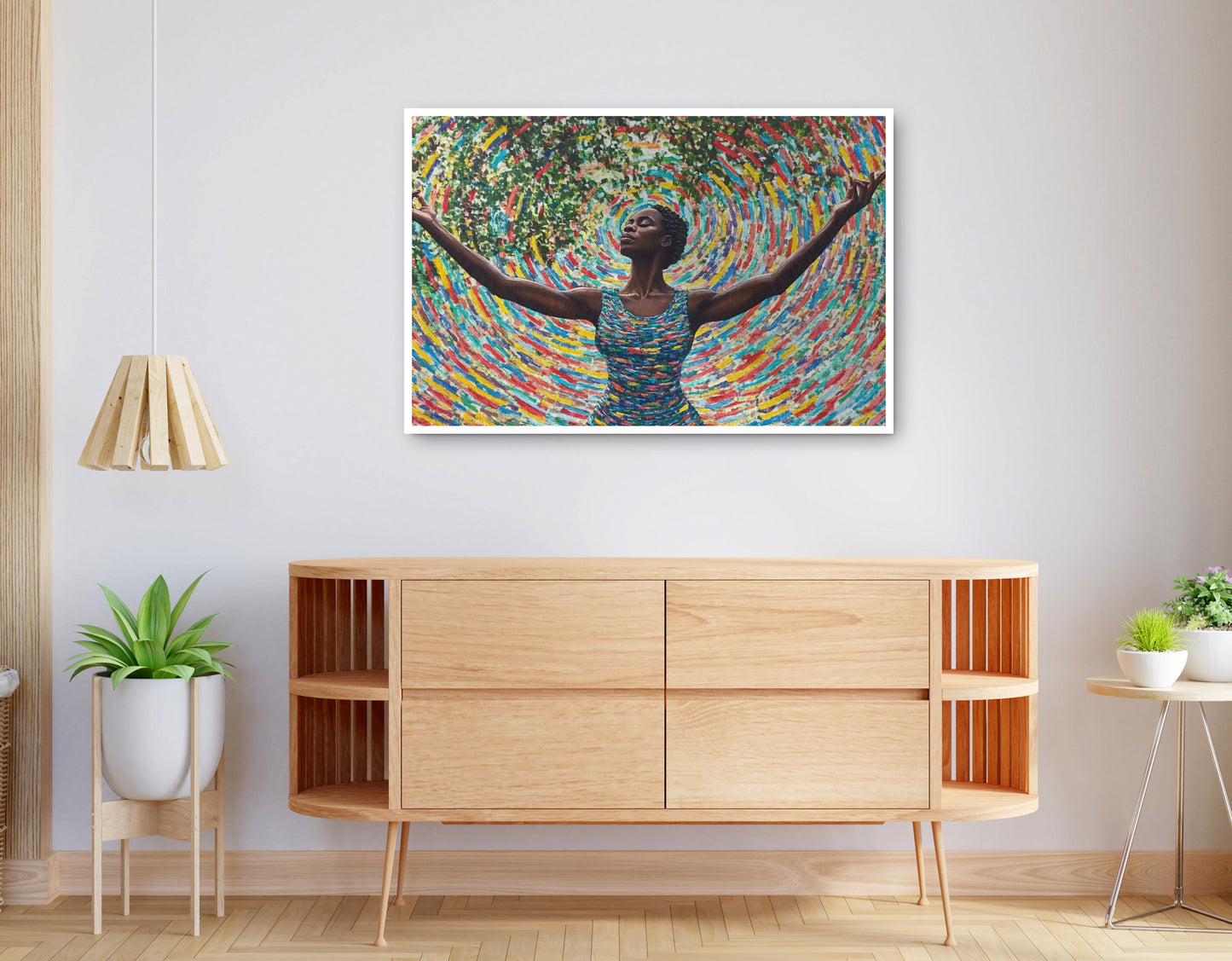 Alternate view of Black Woman Colorful Abstract African American wall art canvas print