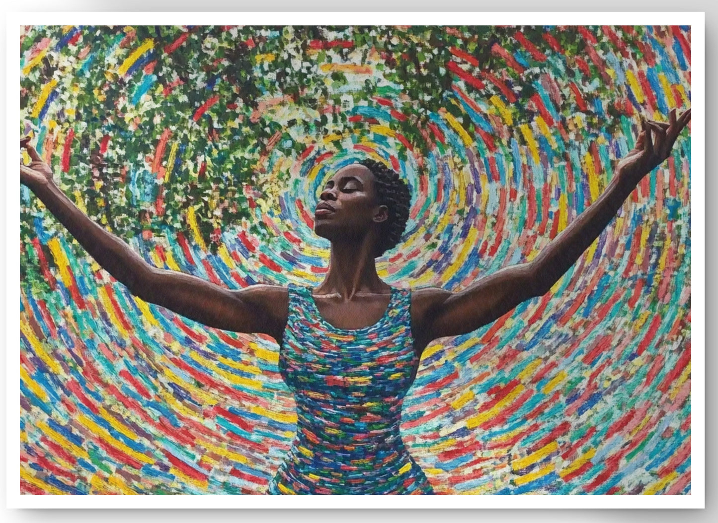 Black Woman Colorful Abstract African American wall art canvas print by MoomZee Artwork