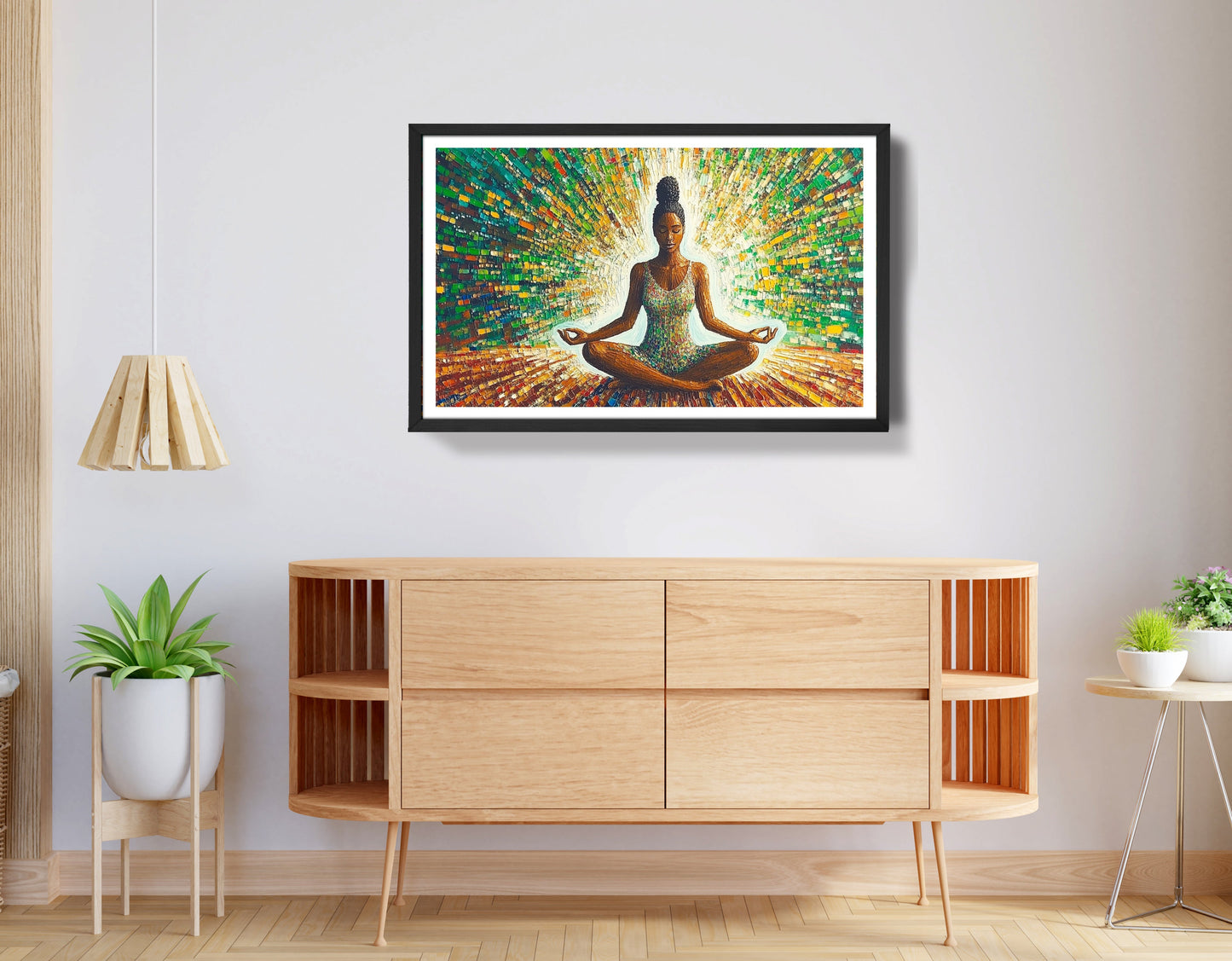 Black Woman Green Meditation African American wall art view 68