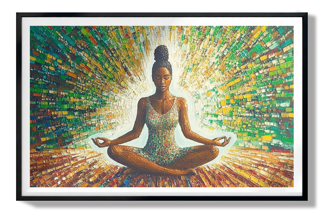 Black Woman Green Meditation African American wall art view 67