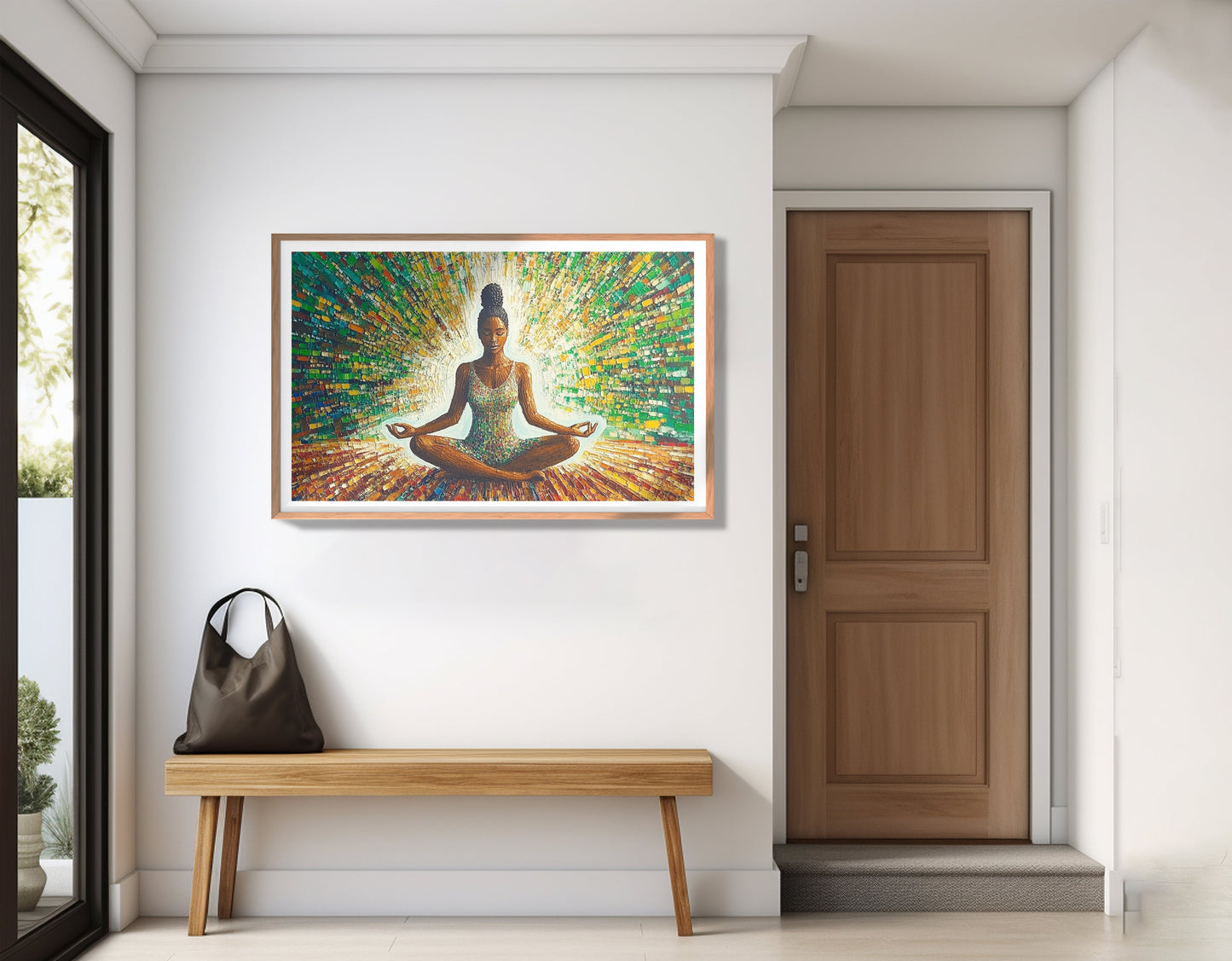Black Woman Green Meditation African American wall art view 83