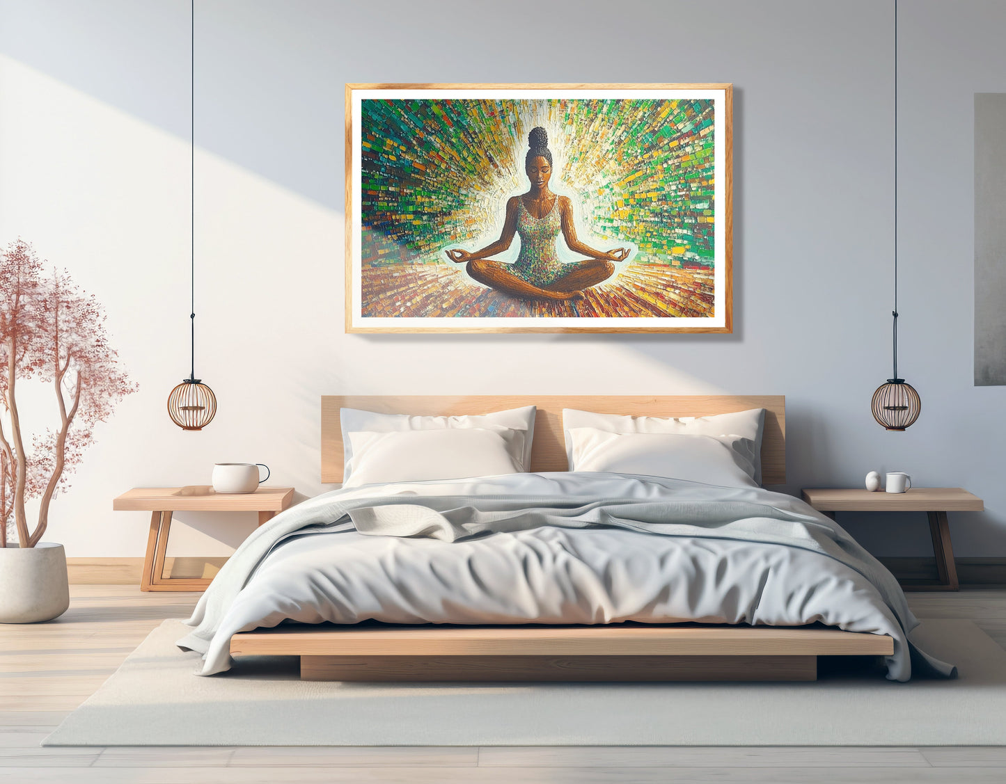 Black Woman Green Meditation African American wall art view 75