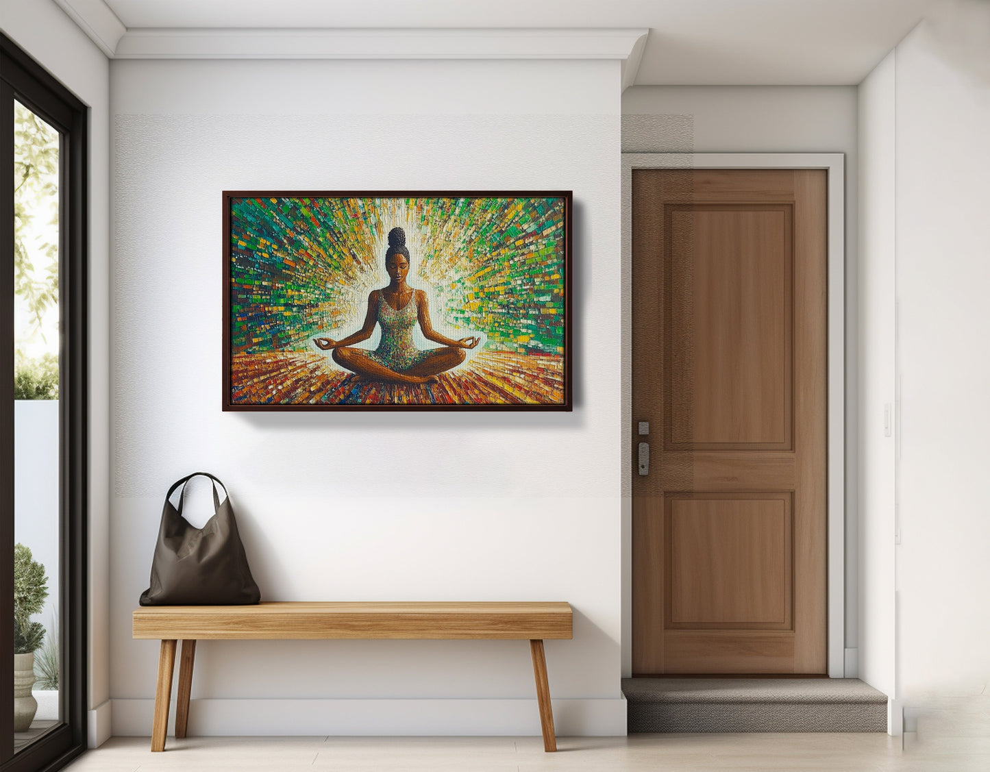 Black Woman Green Meditation African American wall art view 35