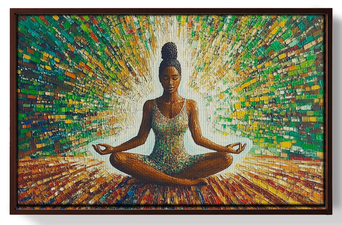 Black Woman Green Meditation African American wall art view 31