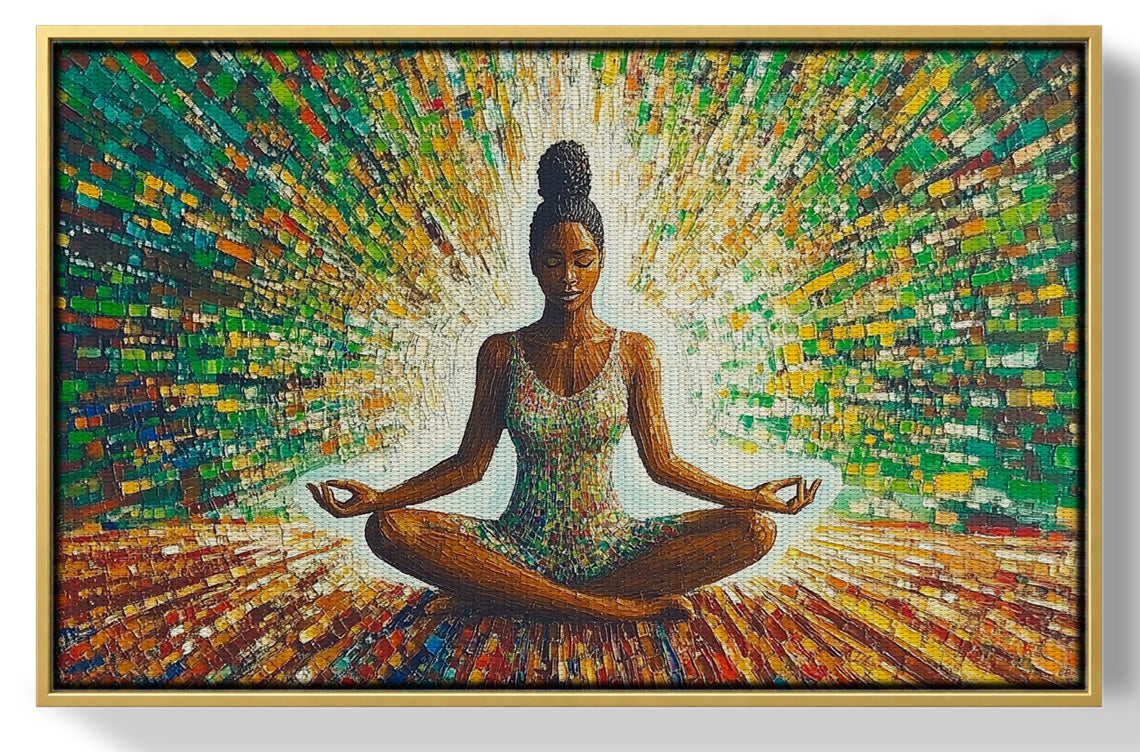 Black Woman Green Meditation African American wall art view 37